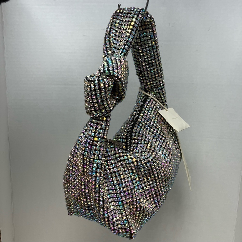Madison West Knotted Aurora Boraelis Rhinestone Dumpling-style Evening Handbag - Picture 10 of 16